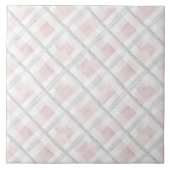 Pink White Silver Glitzer Squares Fliese (Vorderseite)