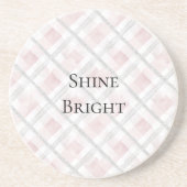 Pink White Silver Glitzer Squares Getränkeuntersetzer (Vorne)