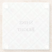 Pink White Silver Glitzer Squares Glasuntersetzer (Rückseite)