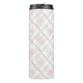 Pink White Silver Glitzer Squares Thermosbecher (Rückseite)