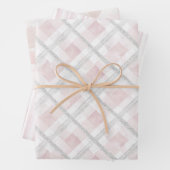 Pink White Silver Glitzer Squares Wedding Geschenkpapier Set (Beispiel)