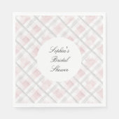 Pink White Silver Glitzer Squares Wedding Serviette (Vorderseite)