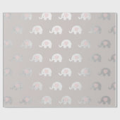 Pink White Silver Princess Elephant New Baby Geschenkpapier (Flach)