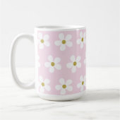 Pink White Simple Daisy Gold Personal Kaffeetasse (Links)