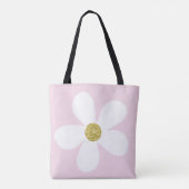 Pink White Simple Daisy Gold Personal Tasche (Rückseite)