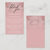 Pink White Simple EleganCustom Foto Danke Begleitkarte (Vorne/Hinten)