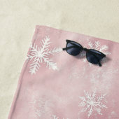 Pink White Snowflakes Christmas Strandtuch (Beispiel)