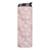 Pink White Snowflakes Christmas Thermosbecher (Nach links gedreht)