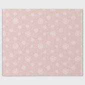 Pink White Snowflakes Pattern Christmas Holiday Geschenkpapier (Flach)
