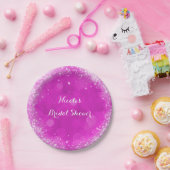 Pink & White Sparkle Aschenputtel Jedes Event Part Pappteller (Party)