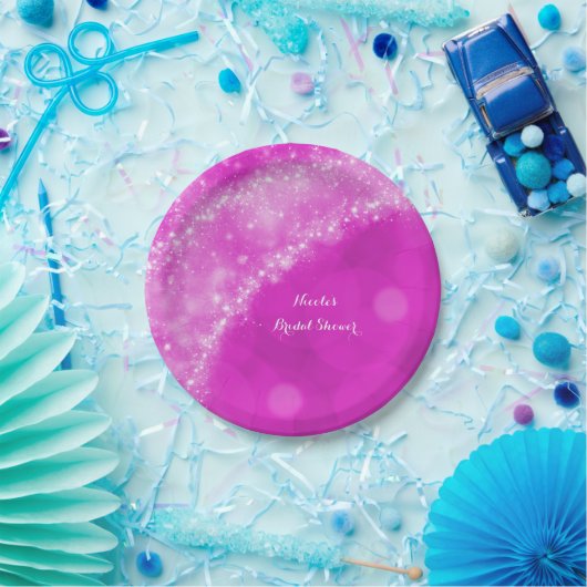 Pink & White Sparkle Aschenputtel Jedes Event Part Pappteller (Party)