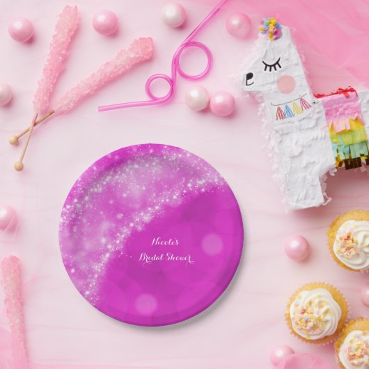 Pink & White Sparkle Aschenputtel Jedes Event Part Pappteller (Party)