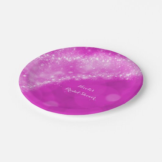 Pink & White Sparkle Aschenputtel Jedes Event Part Pappteller (Schrägansicht)