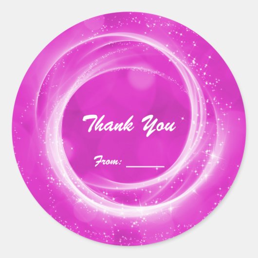 Pink & White Sparkle Aschenputtel Jedes Event Part Runder Aufkleber (Vorderseite)