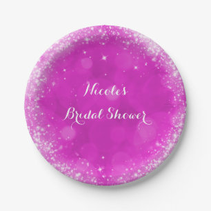 Pink & White Sparkle Cinderella Party für jedes Er Pappteller