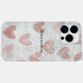 Pink White Sparkle Hearts Case-Mate iPhone Hülle (Rückseite (Horizontal))