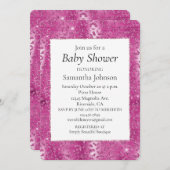 Pink White Sparkle Leopard Baby Dusche Einladung (Vorne/Hinten)