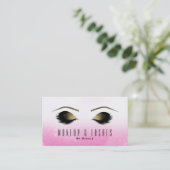 Pink White Sparkle Makeup Eyelashes Beauty Wellnes Visitenkarte (Stehend Vorderseite)