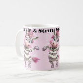 Pink White Sparkle & Strut Zebra Kaffeetasse (Vorderseite Links)