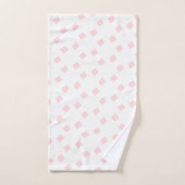 Pink & White Square Bathroom Towel Sets (Handtuch)