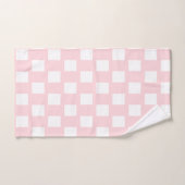 Pink & White Square Bathroom Towel Sets (Handtuch)