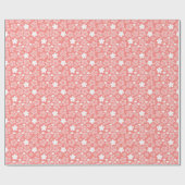 Pink & White Star & Snowflake Muster Geschenkpapier (Flach)