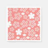 Pink & White Star & Snowflake Muster Serviette (Vorderseite)