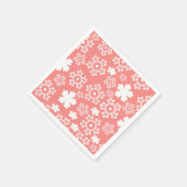 Pink & White Star & Snowflake Muster Serviette (Ecke)