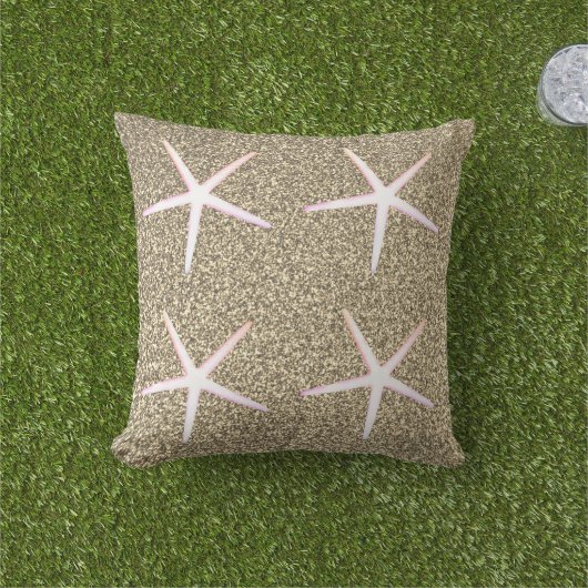 Pink White Starfish Patterns Gold Glitzer Kissen (Golfball-Marker)