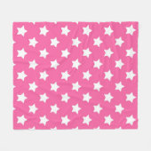 Pink White Stars Muster dekorativ Fleecedecke (Vorderseite (Horizontal))