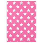 Pink White Stars Muster dekorativ Klemmbrett (Rückseite)