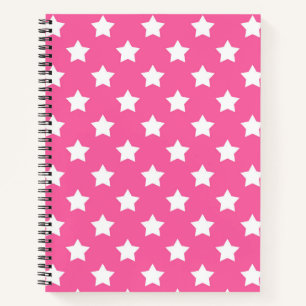Pink White Stars Muster dekorativ Notizblock
