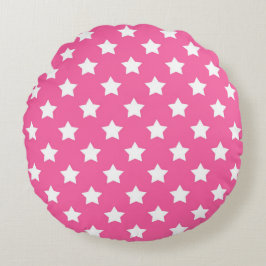Pink White Stars Muster dekorativ Rundes Kissen