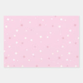 Pink White Stars Muster Geschenkpapier Set (Vorderseite 2)