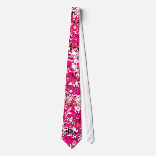 Pink & White Stars - Scenester Neck Ties Krawatte (Vorderseite)