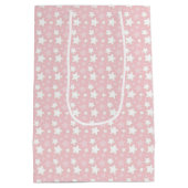 PINK & WHITE STARS & TAN TEDDY BEAR BALLOONS MITTLERE GESCHENKTÜTE (Rückseite)