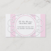 Pink & White Streifen Chic Boutique Business Card Visitenkarte (Rückseite)