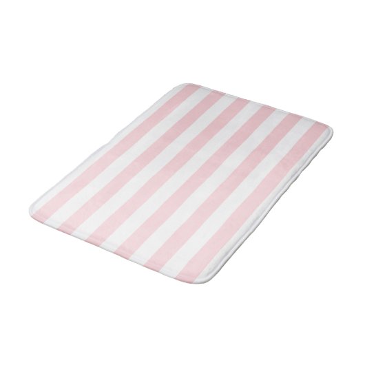 Pink & White Stripe Bathmat  Badematte (Schrägansicht)