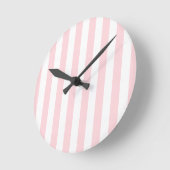 Pink & White Stripe Clock Runde Wanduhr (Winkel)
