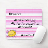 Pink White Stripe Happy Sun Maus Pad! Mousepad (Mit Mouse)