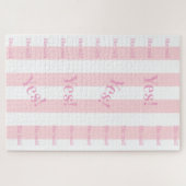 Pink & White Stripe She said Yes! Colors Puzzles  (Horizontal)