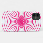 Pink White Striped iPhone Case Herz Auswahl Farben (Rückseite (Horizontal))