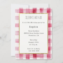 Pink White Stripes Birthday Einladung