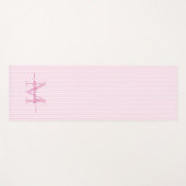 Pink & White Stripes Monogram Name Yogamatte (Vorderseite (Horizontal))