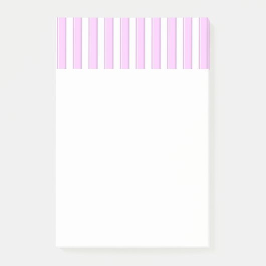 Pink White Stripes Pattern Sticker Post-it Klebezettel (Vorderseite)