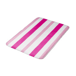 Pink White Summer Stripes Badematte