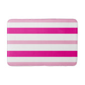 Pink White Summer Stripes Badematte (Vorderseite)