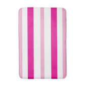 Pink White Summer Stripes Badematte (Vorderseite Vertikal)