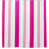 Pink White Summer Stripes Duschvorhang (Vorderseite)