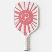 Pink White Sun Mit Monogramm Pickleball Paddel Pickleball Schläger (Vorderseite)